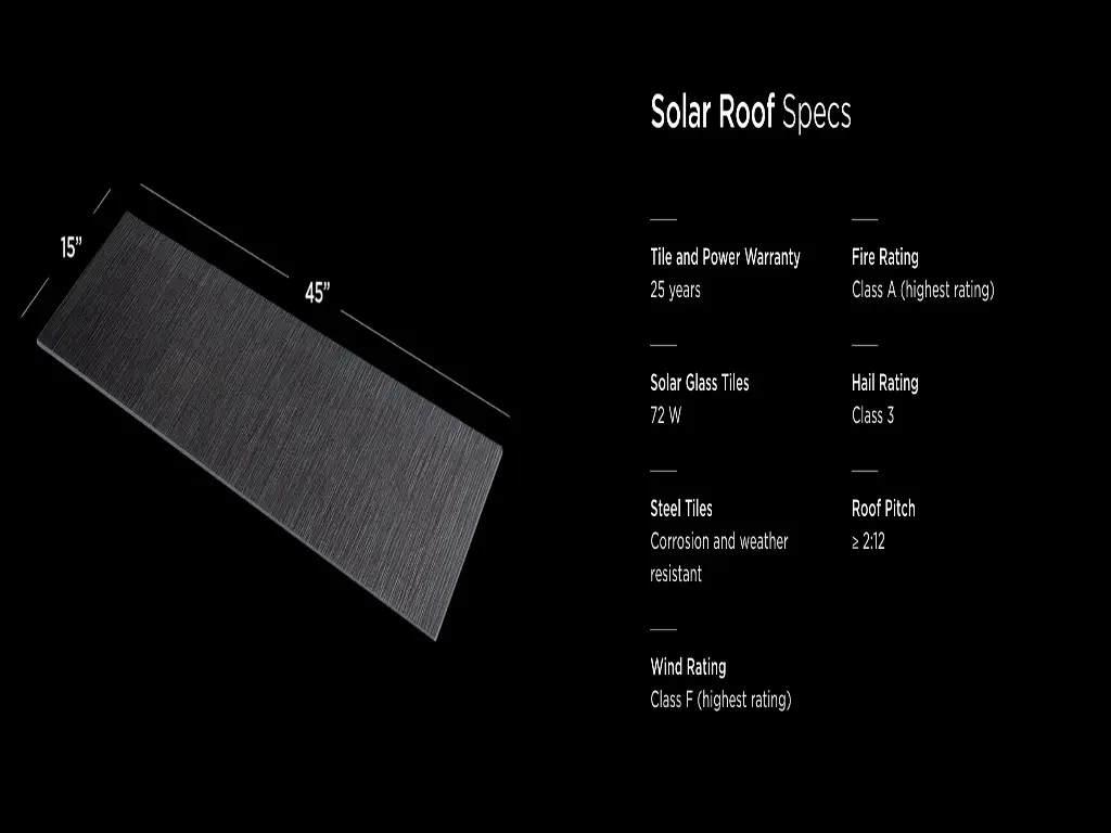  tesla solar roof technical parameters