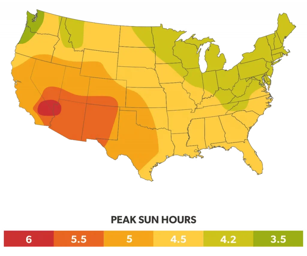 Which Region of the United States Receives the Greatest Sun Radiation?