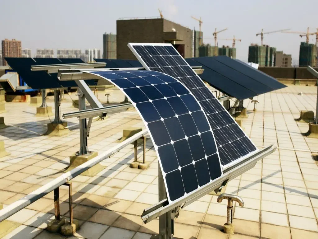 thin-film solar panels on the roof