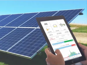 a tablet that controls smart solar panels 