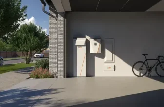 Generac PWRCell solar battery mounted inside a garage.